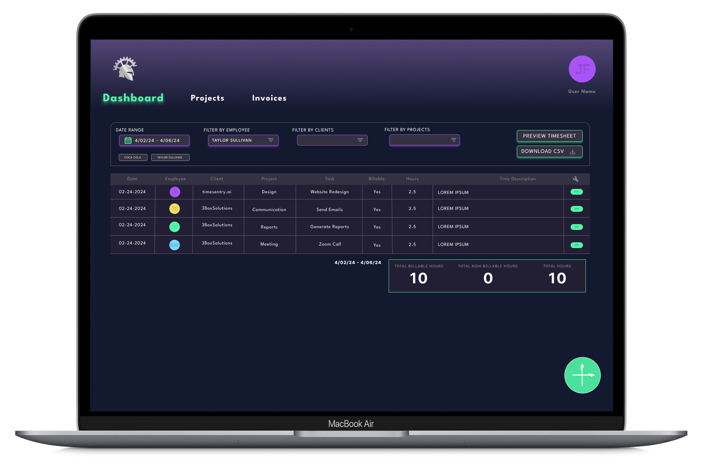 timesentry ui desktop
